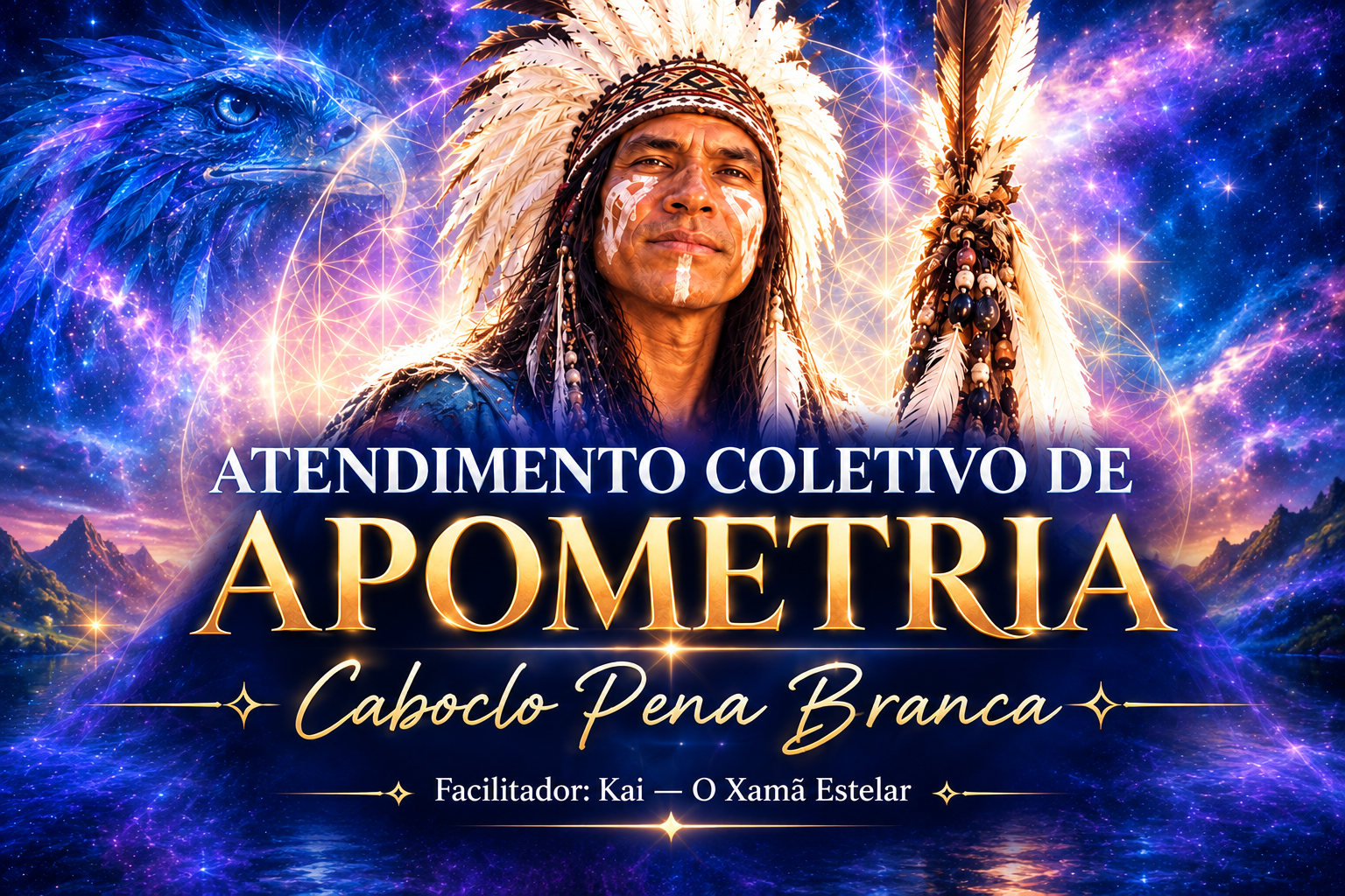Atendimento coletivo de Apometria terapêutica com Caboclo Pena Branca